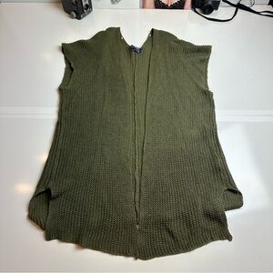Chaps Olive Green Sleeveless Knit Cardigan Vest | Size L | Layering Essential